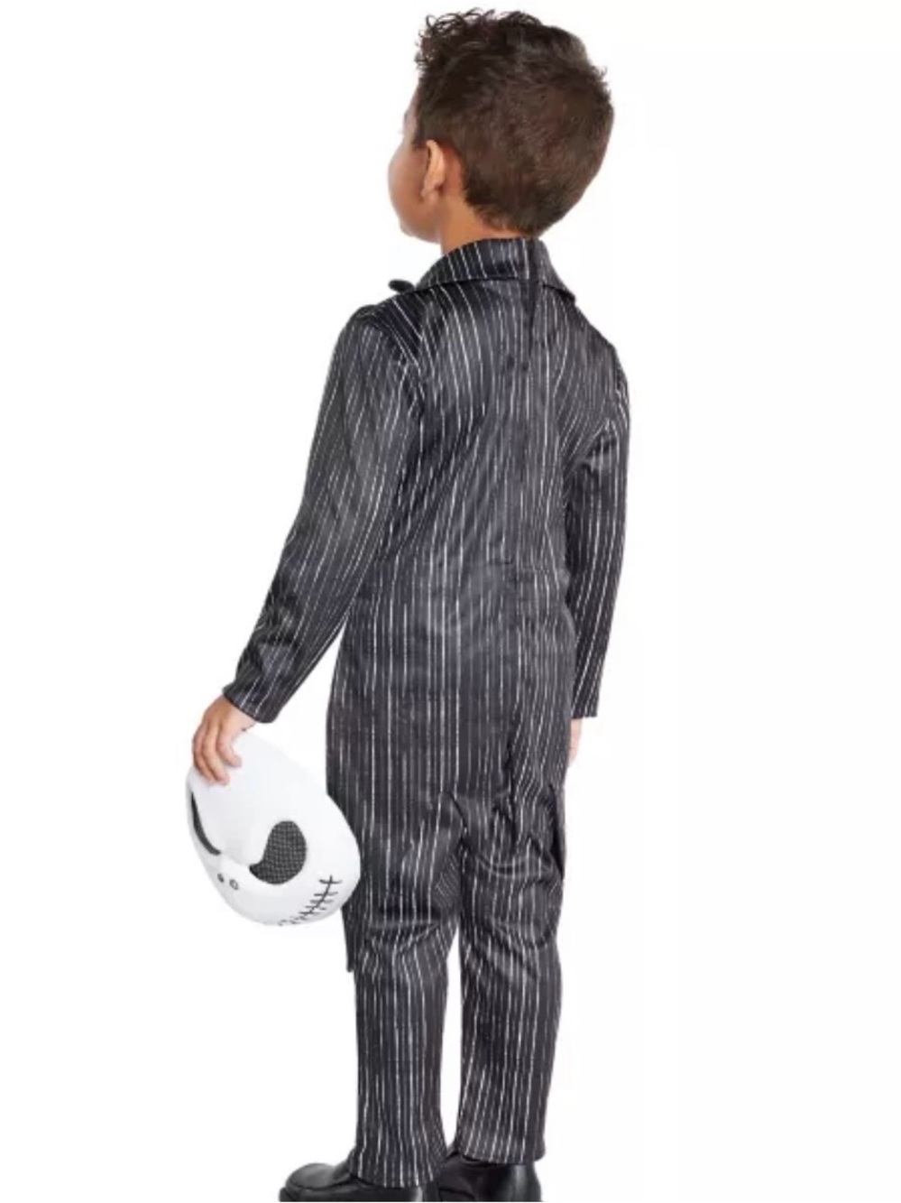 Spirit Black & White Pinstripe Skeleton Suit with Bat Bow - Picture 2 of 8